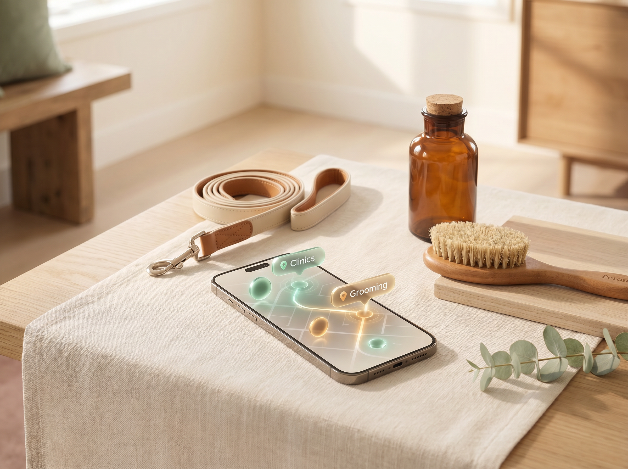 Petora clinic and grooming discovery map